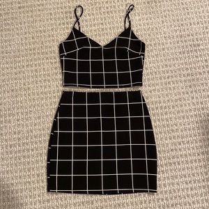 Black and white two piece dress